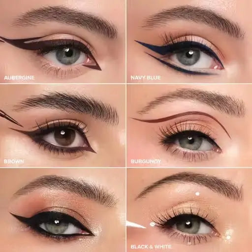 All Beauty waterproof eyeliner and volumizing mascara combo pack of 2, featuring sleek black makeup products for eyes.