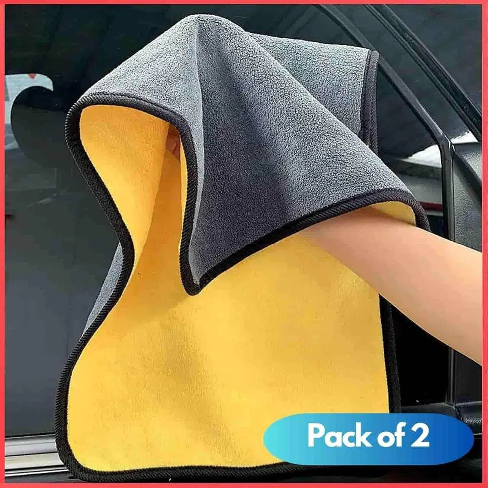 Pack of 2 1238 automotive double-sided cloths and towels for car cleaning, versatile and absorbent automotive towels.