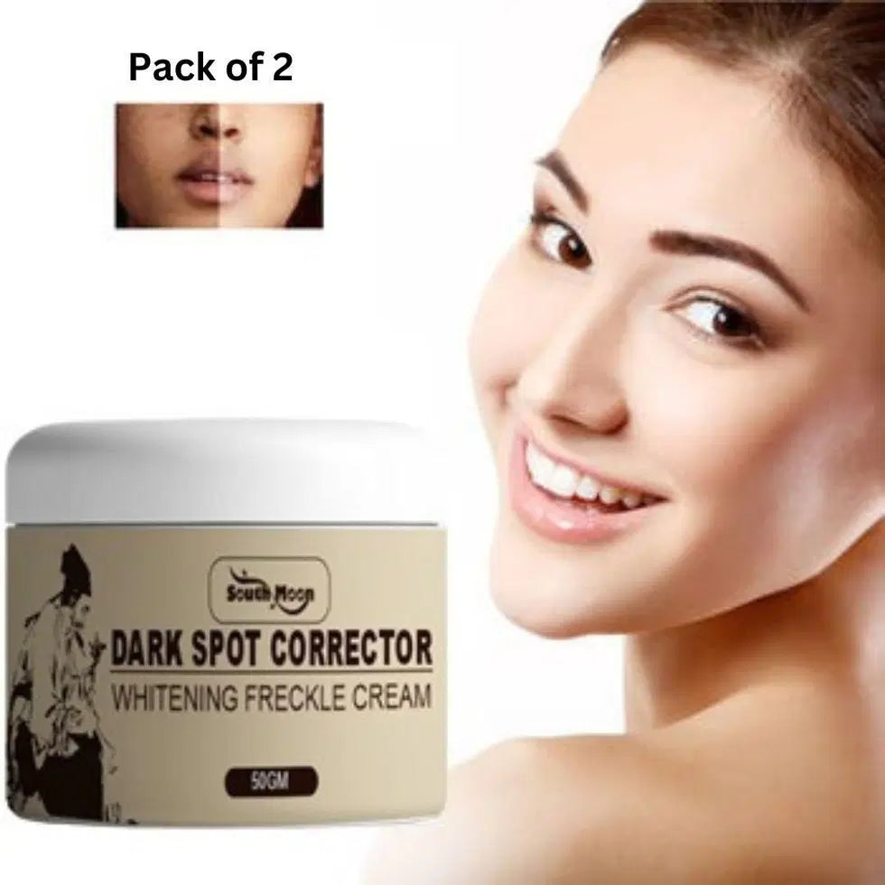 Pack of two 1238 Dark Spot Corrector Whitening Frackle Cream 50g jars, showing the cream's smooth texture in a white container.