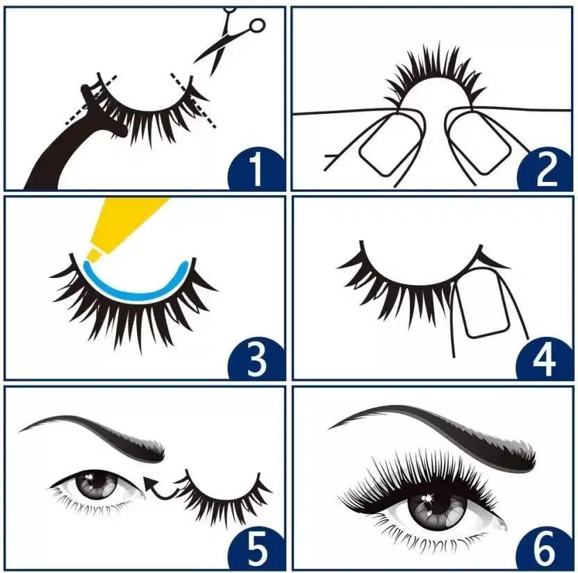 Bonjour 3D false eyelashes with glue, natural-looking eye lash extension, 1 pair of 1238 brand false eyelashes.