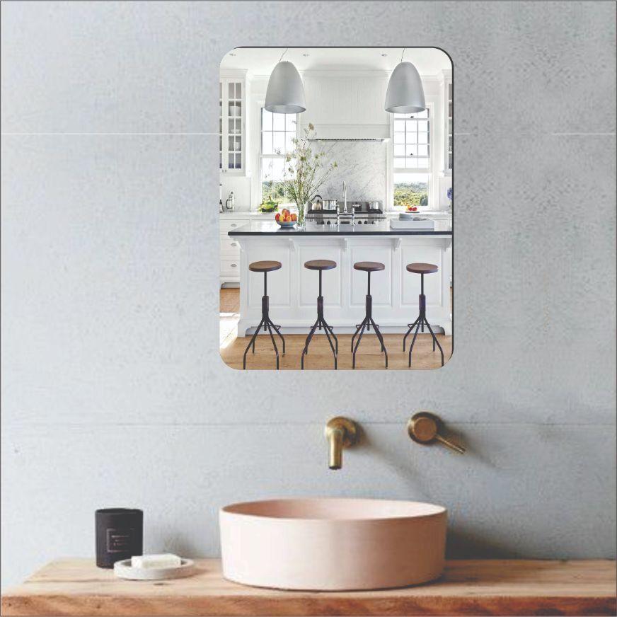 Set of 13064 makeup mirrors with one oval-shaped and one square-shaped mirror in a pack of two, ideal for makeup application.