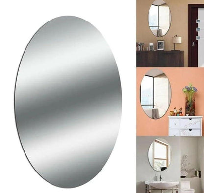 Set of two makeup mirrors featuring oval and square shapes, with reflective surfaces for beauty and grooming.