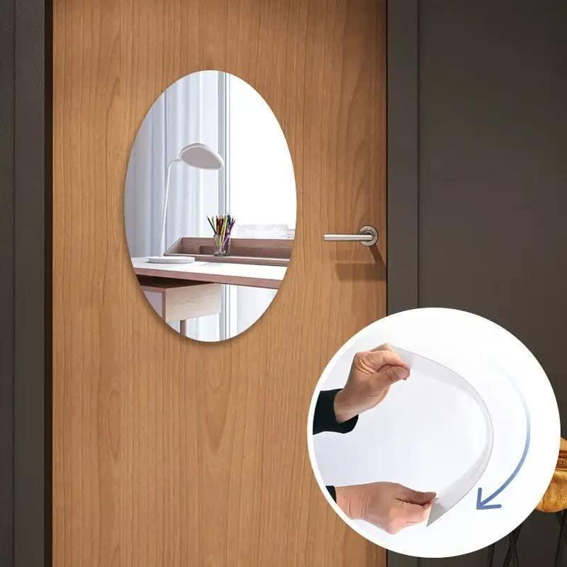 Set of two makeup mirrors featuring oval and square shapes, with 13064 brand, perfect for detailed beauty application.