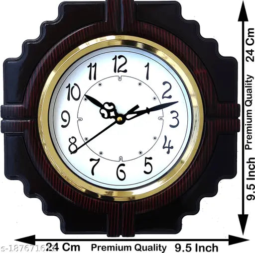 Analog wall clock with a sleek design, premium quality clock face, and clear black hands for accurate time reading.