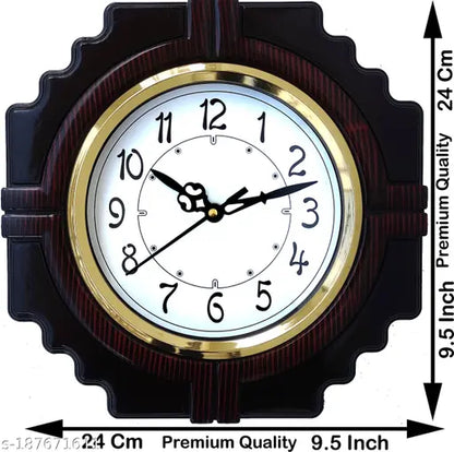 Analog wall clock with a sleek design, premium quality clock face, and clear black hands for accurate time reading.