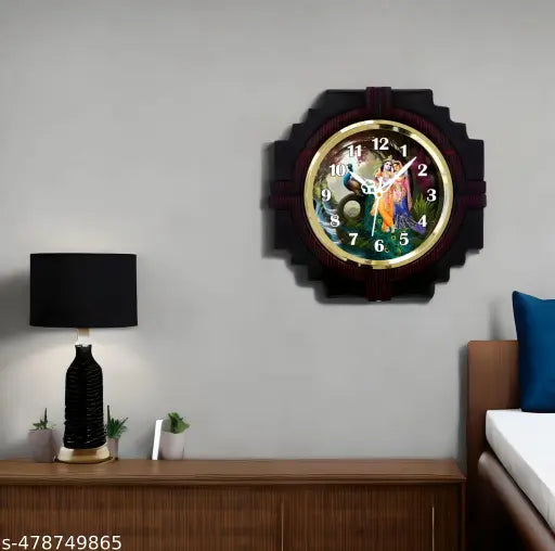Wall clock by 13069 showing a modern design with black hour and minute hands on a white face.