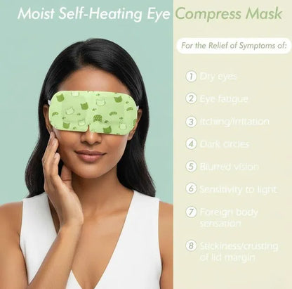 Pack of 2 13162 steam eye masks, soothing and warm eye masks for relaxation, shown laid out on a soft surface.