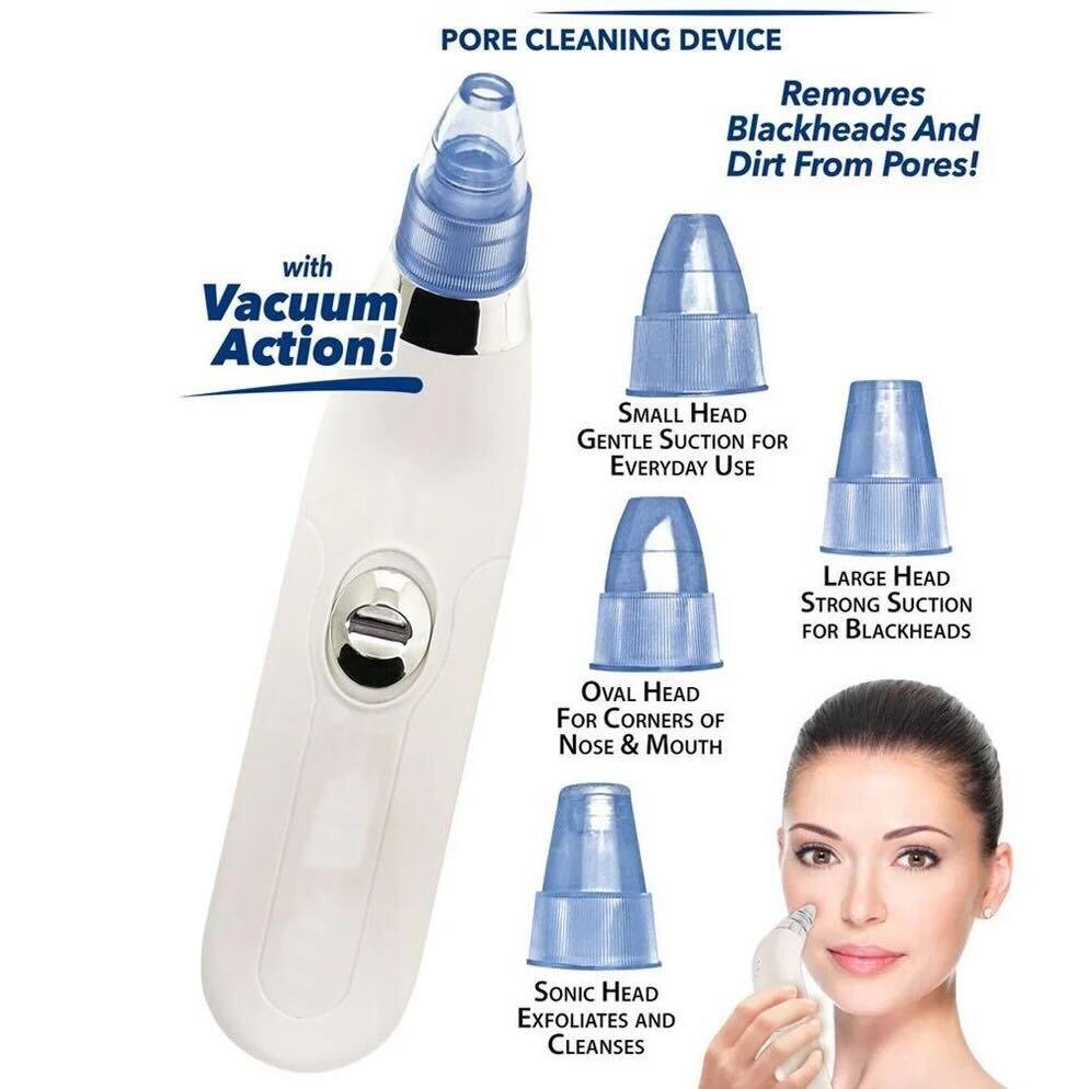 Pore cleaning device with vacuum action from 13162, a facial skincare tool for deep pore cleansing and blemish removal.