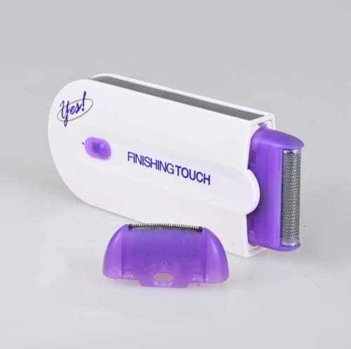 Purple rechargeable men’s trimmer with epilator and painless hair removal sensor for smooth touch grooming.