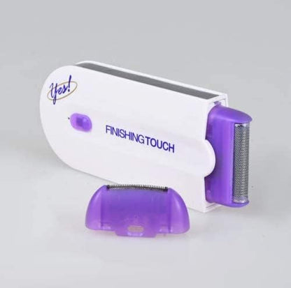 Purple rechargeable men’s trimmer with epilator and painless hair removal sensor for smooth touch grooming.