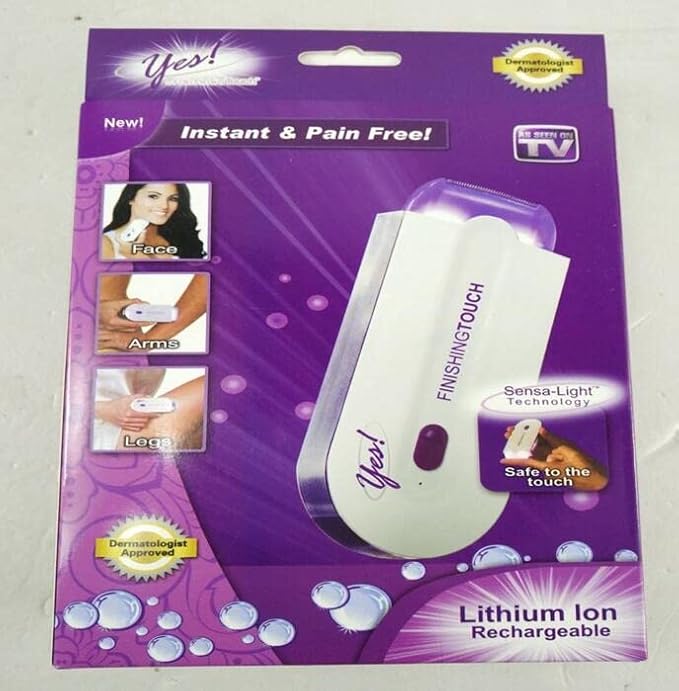 Purple rechargeable epilator for men by 13162, pain-free hair removal with smooth touch sensor and instant results.