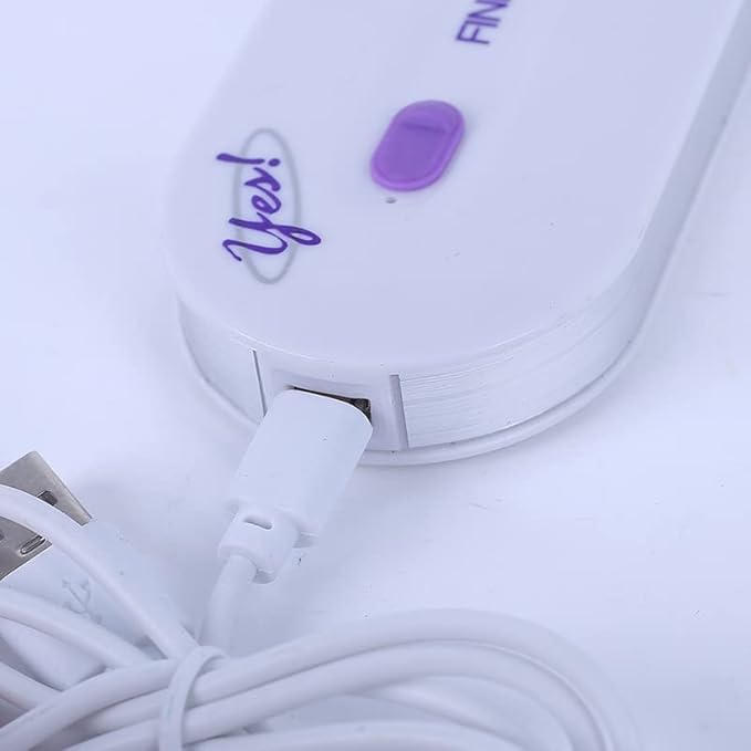 Purple rechargeable epilator and hair remover for men with smooth touch, pain-free, instant hair removal, sensor technology.