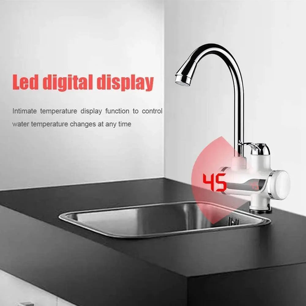 Electric water heater and tankless hot water faucet from 13162, compact kitchen tap with instant hot water for efficient heating.