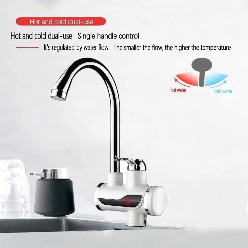 Electric water heater and tankless instant hot kitchen faucet, compact and efficient for fast hot water in your kitchen.