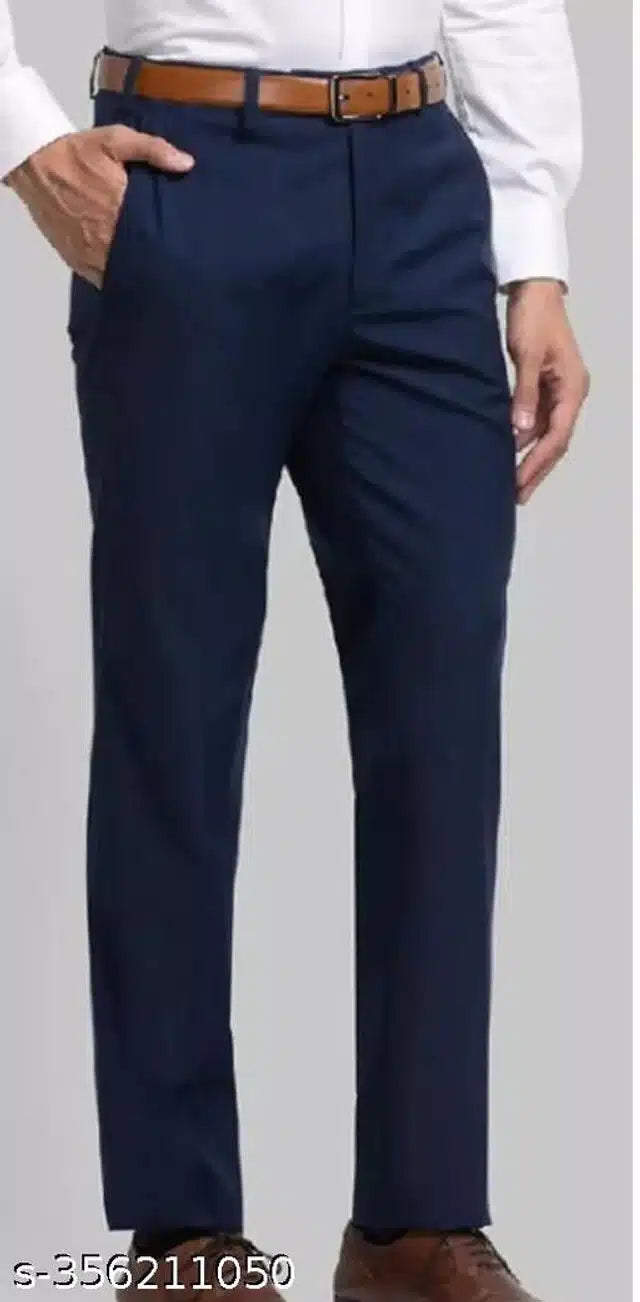 Navy blue men's cotton trousers, size 28, featuring a classic fit and durable fabric from brand 13266.