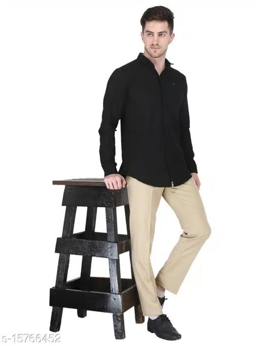 Cream cotton blend men's trousers in size 28, stylish men's trousers by 13266 with a comfortable fit.