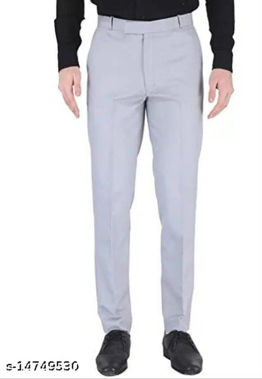 Men's grey cotton blend trousers, size 28, by 13266, shown laid flat with pockets and waistband visible in the image.