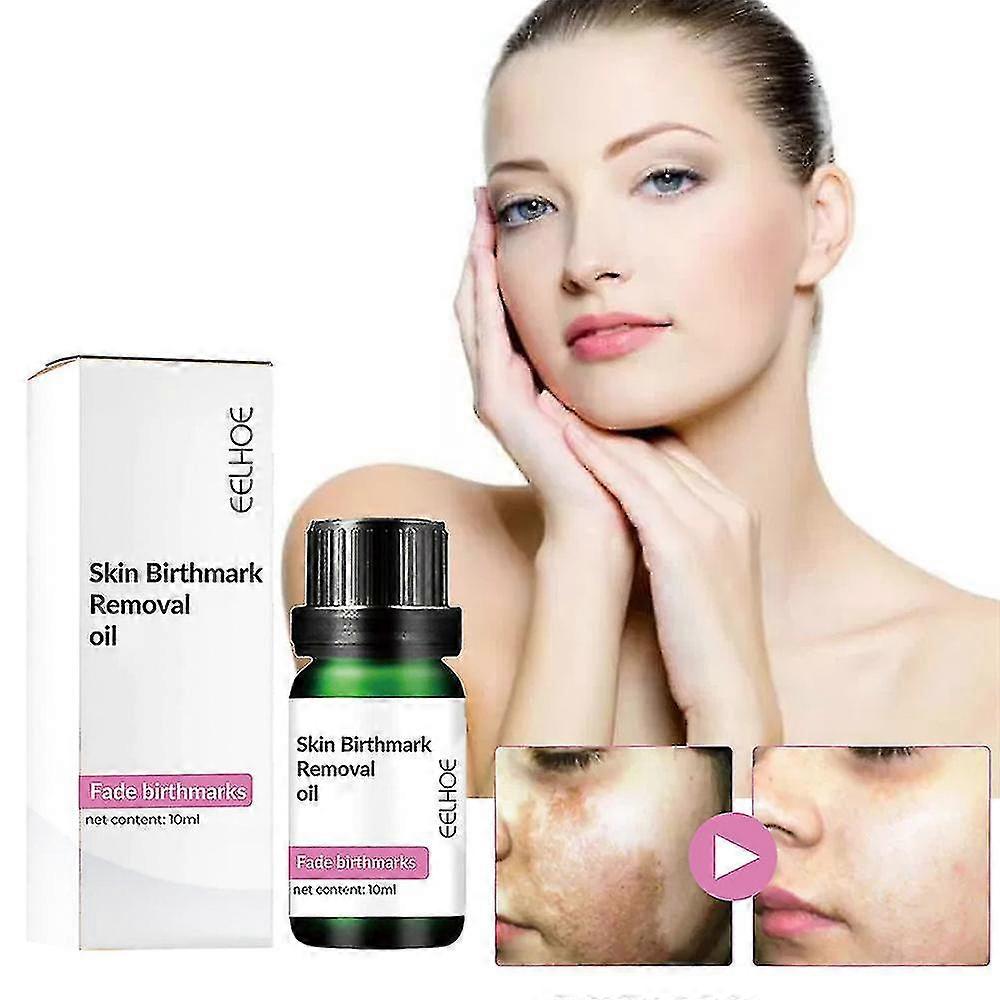 Two 10ml bottles of 13373 birthmark removal face oil and serum with colorful packaging in a pack of two.