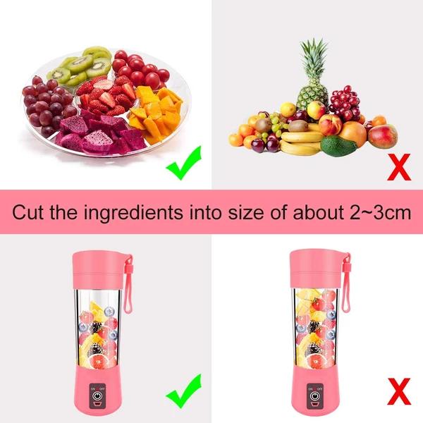 Wukusy 133 portable USB electric juicer with 6 blades, compact design ideal for making fresh protein shakes and smoothies.