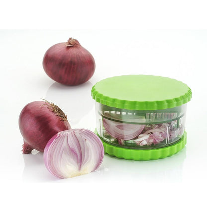 Wukusy 134 Multi Crusher kitchen tool with stainless steel blades for grinding and cutting vegetables and herbs.