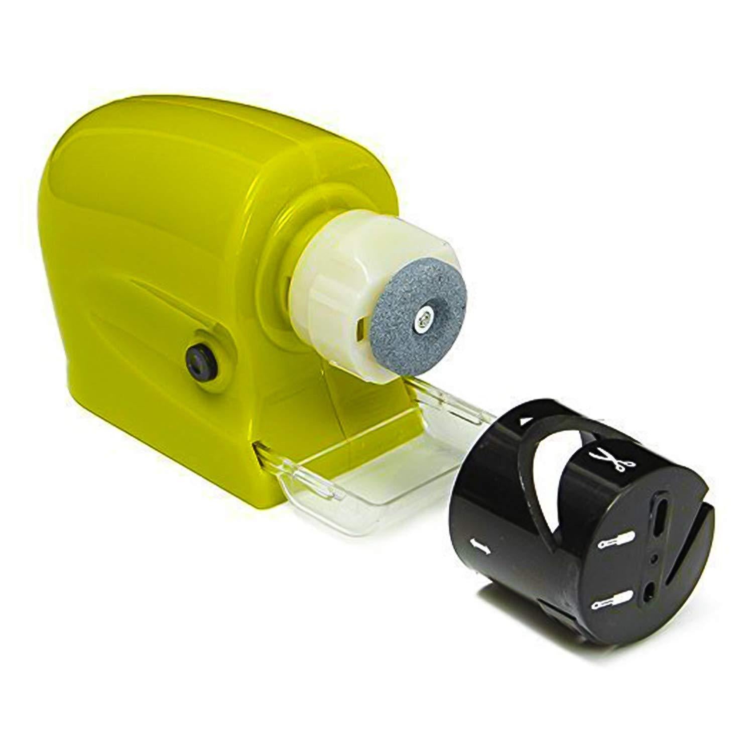 Wukusy 135 cordless motorized knife blade sharpener tool for kitchen use, with sharpening slot and ergonomic design.