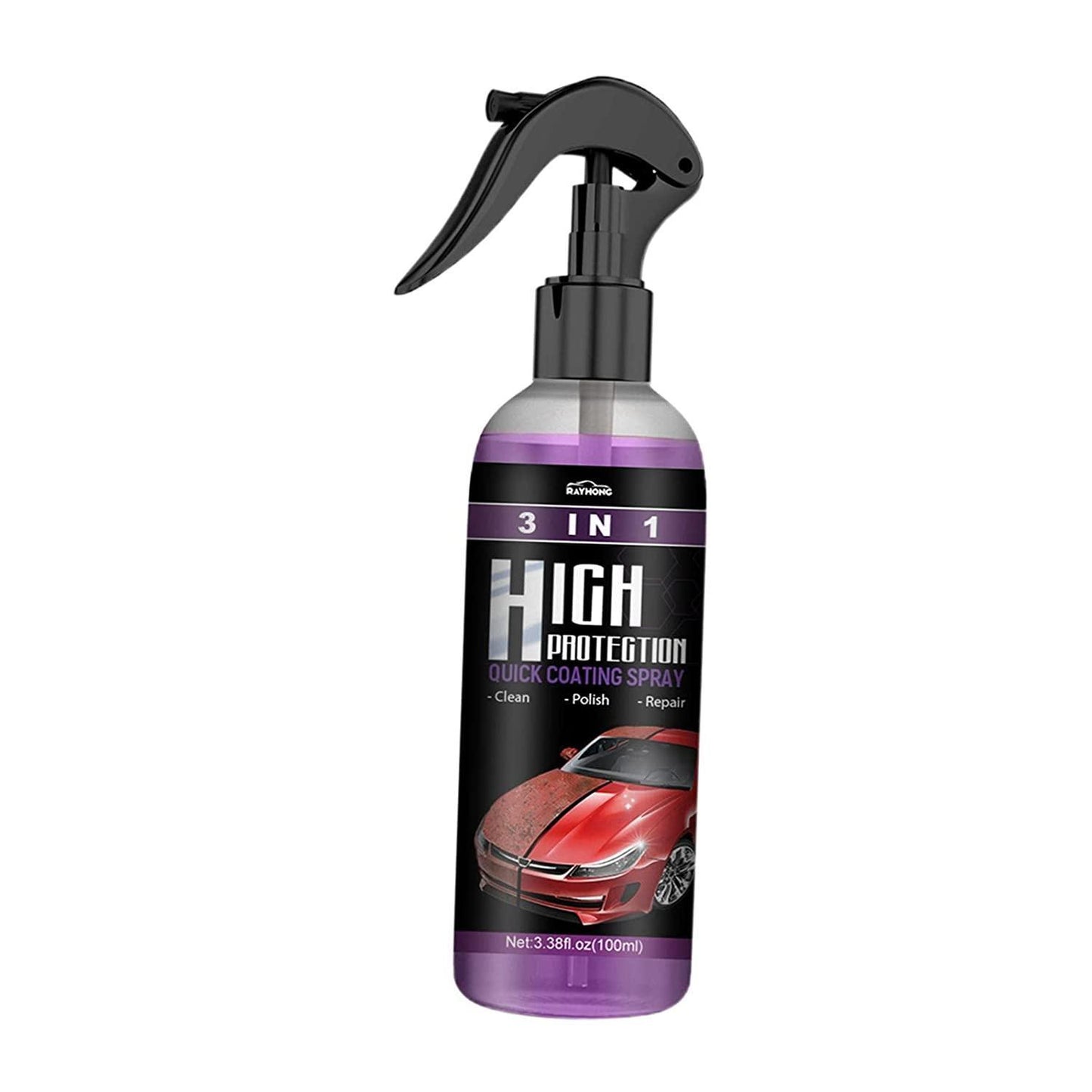 Pair of 1361 hydrophobic nano coating spray bottles for car, motorcycle, and boat polishing and scratch protection, pack of 2.
