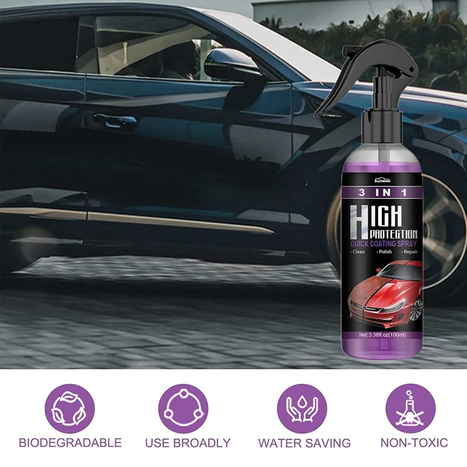 Set of two 1361 hydrophobic nano coating car brushes and scratch spray for polishing cars, motorcycles, and boats.