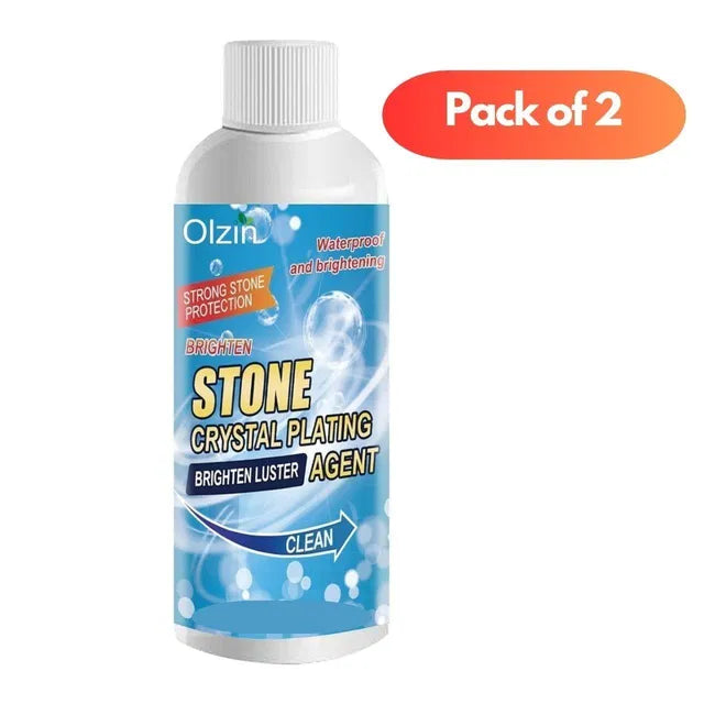 Set of two 200 ml stone crystal plating agents from 1361 cleaning sets, used for surface treatment and restoration.
