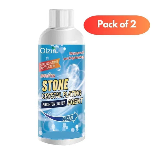 Set of two 200 ml stone crystal plating agents from 1361 cleaning sets, used for surface treatment and restoration.