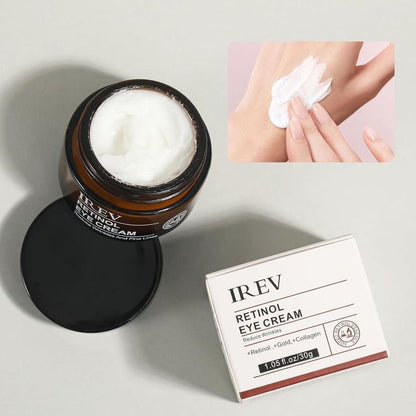 Two 30 ml bottles of 1361 Retinol Eye Cream in sleek containers, designed for reducing fine lines around the eyes.