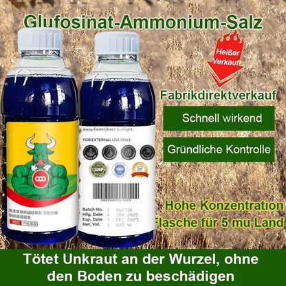 Two 1361 garden sprayer bottles containing high-concentration glufosinate herbicide for all crop types.