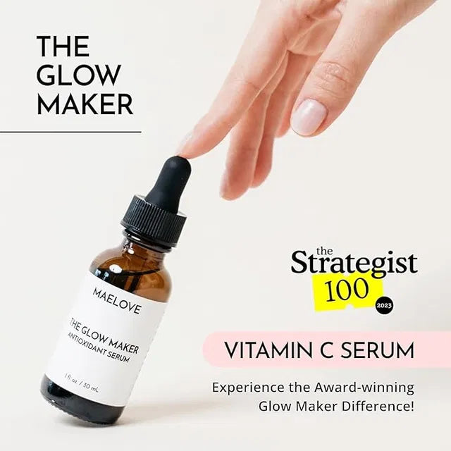 Ice cube molds and trays with 1361 Hydrating Facial Serum featuring vitamins C, E, ferulic acid, and hyaluronic acid for skincare.