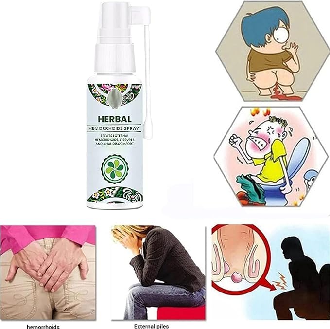 1361 hemorrhoids piles oils pack with oil stopper and pourer, designed for easy application and precise dispensing.