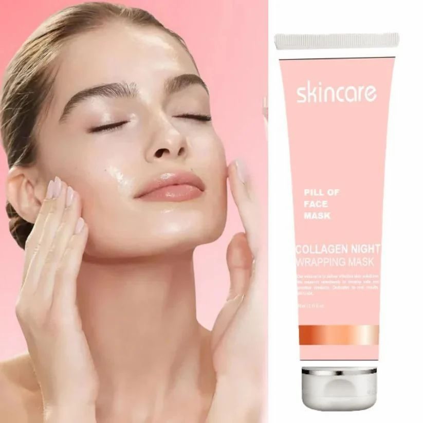 Korean Collagen Night Wrapping Peel Off Mask in a pack of 2, designed for stretch marks and scar care, by 1361.