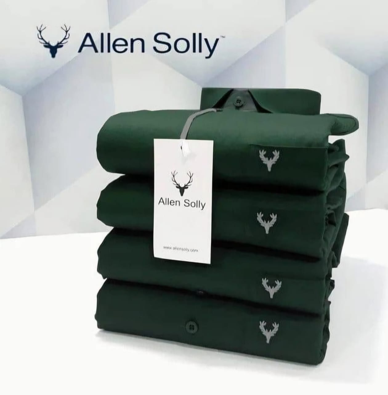 Green men's cotton full sleeves shirt by 1394, featuring a classic design and button-down front, visible on the model.