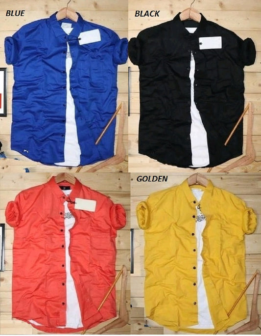 Pack of four multicolor plain men's shirts by 1394, featuring classic button-up design in XS size.