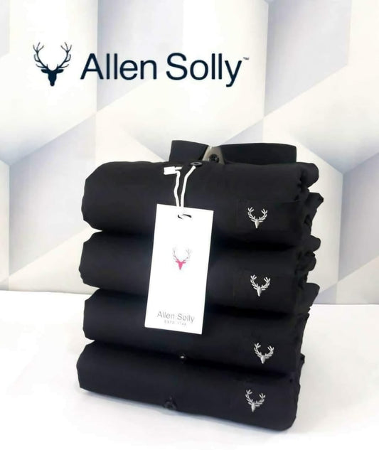 Black men's cotton full-sleeves shirt from 1394, featuring a classic collar and button front for a stylish, comfortable fit.