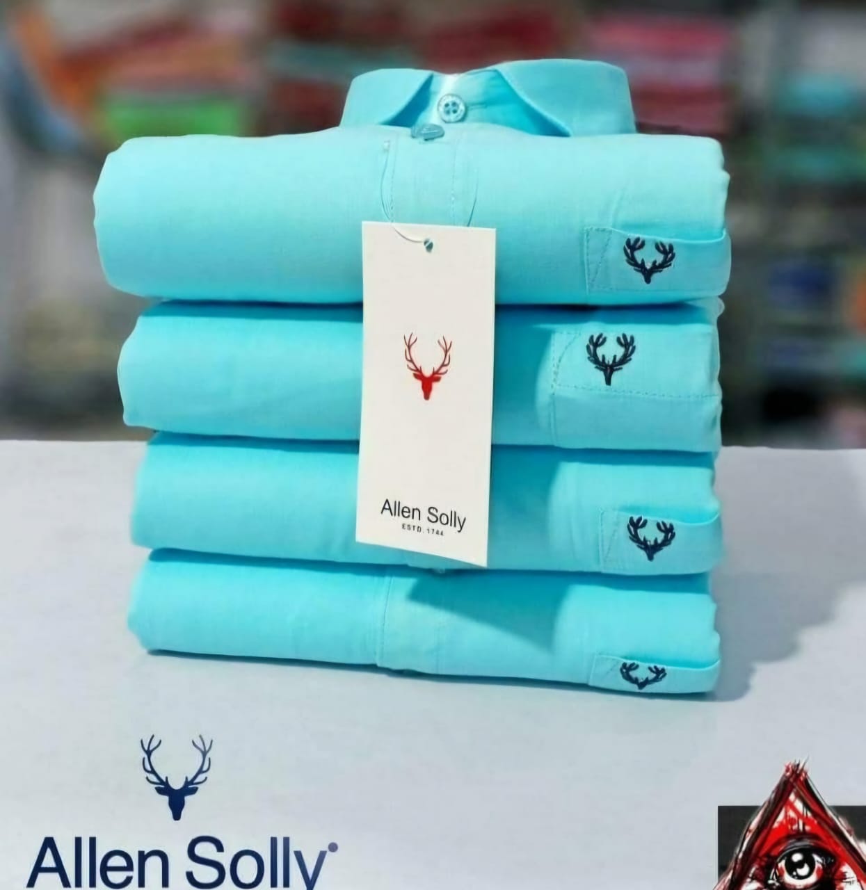 Men's sky blue cotton full-sleeve shirt by 1394, casual men's shirt with button-down front and classic fit.
