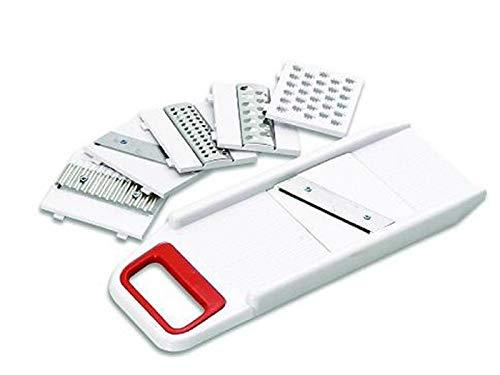 Wukusy 141 Slicer 6-in-1 kitchen tool with multiple blades for slicing, grating, and shredding vegetables and cheese.