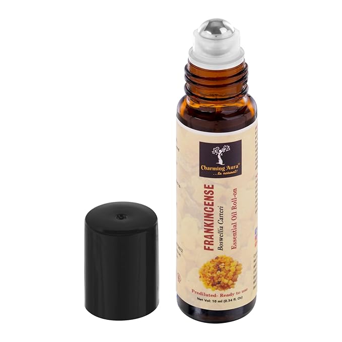 Frankincense Anti-Aging Serum by 14235 in a 10ml bottle, shown in a multicolor packaging, part of creams, gels, and sprays collection.