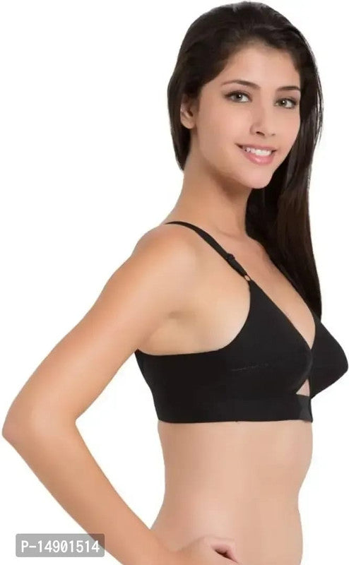 Black women’s full coverage bra from 14358, showcasing supportive design and comfortable fit for everyday wear.