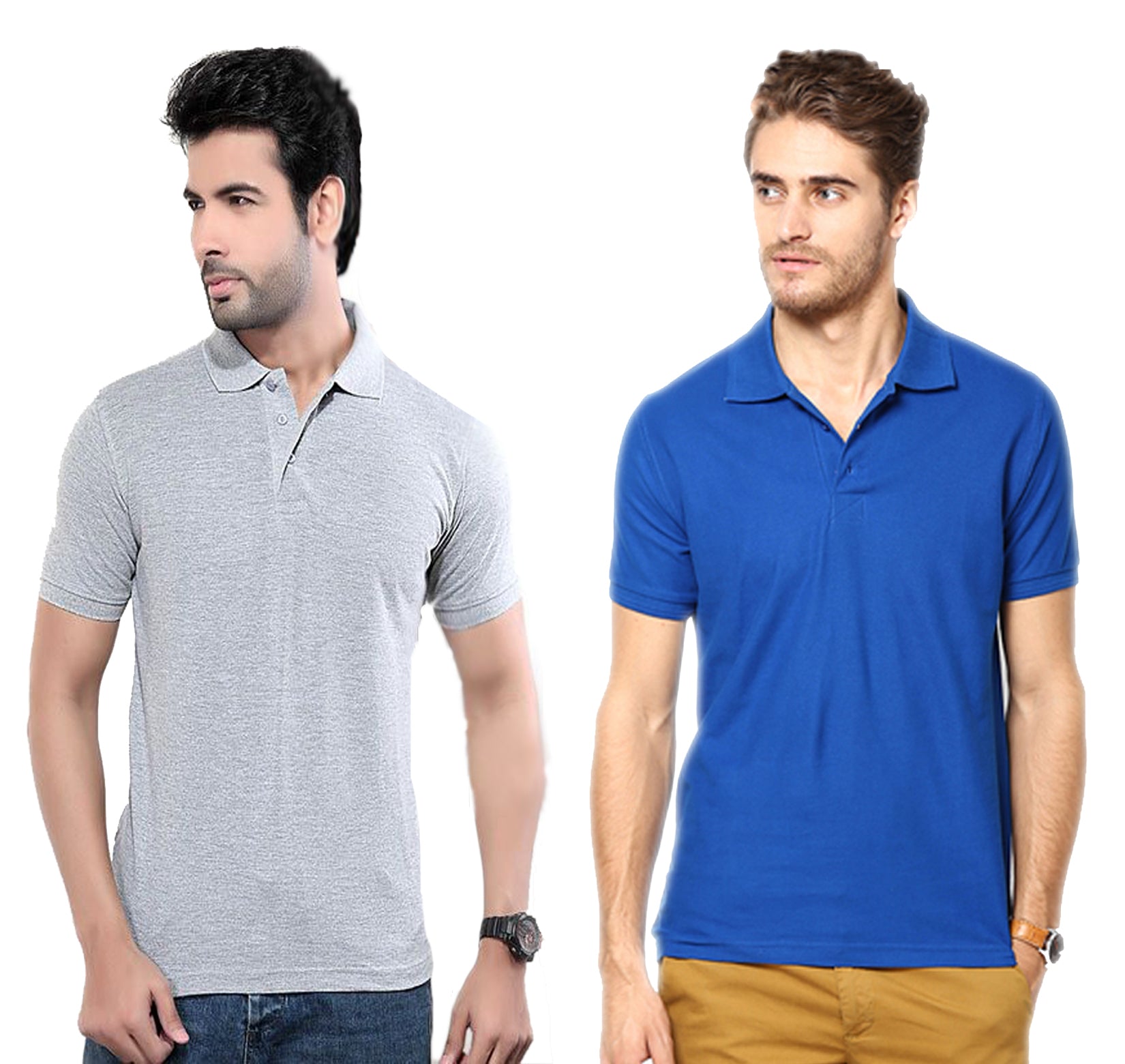 Pack of two men's Ketex cotton blend half-sleeve polo shirts in multicolor, casual T-shirts for everyday wear.