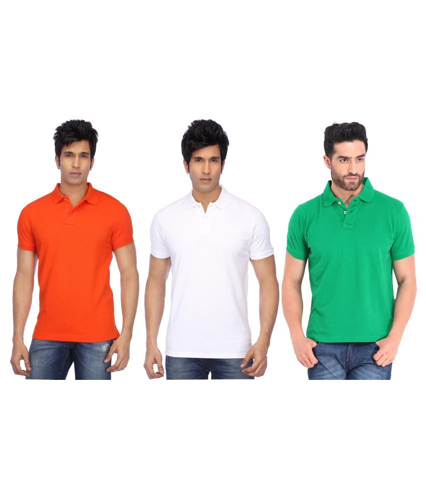 Pack of 3 men's Ketex cotton blend half-sleeve polo T-shirts in multicolor, 2XL size, casual and comfortable fit.