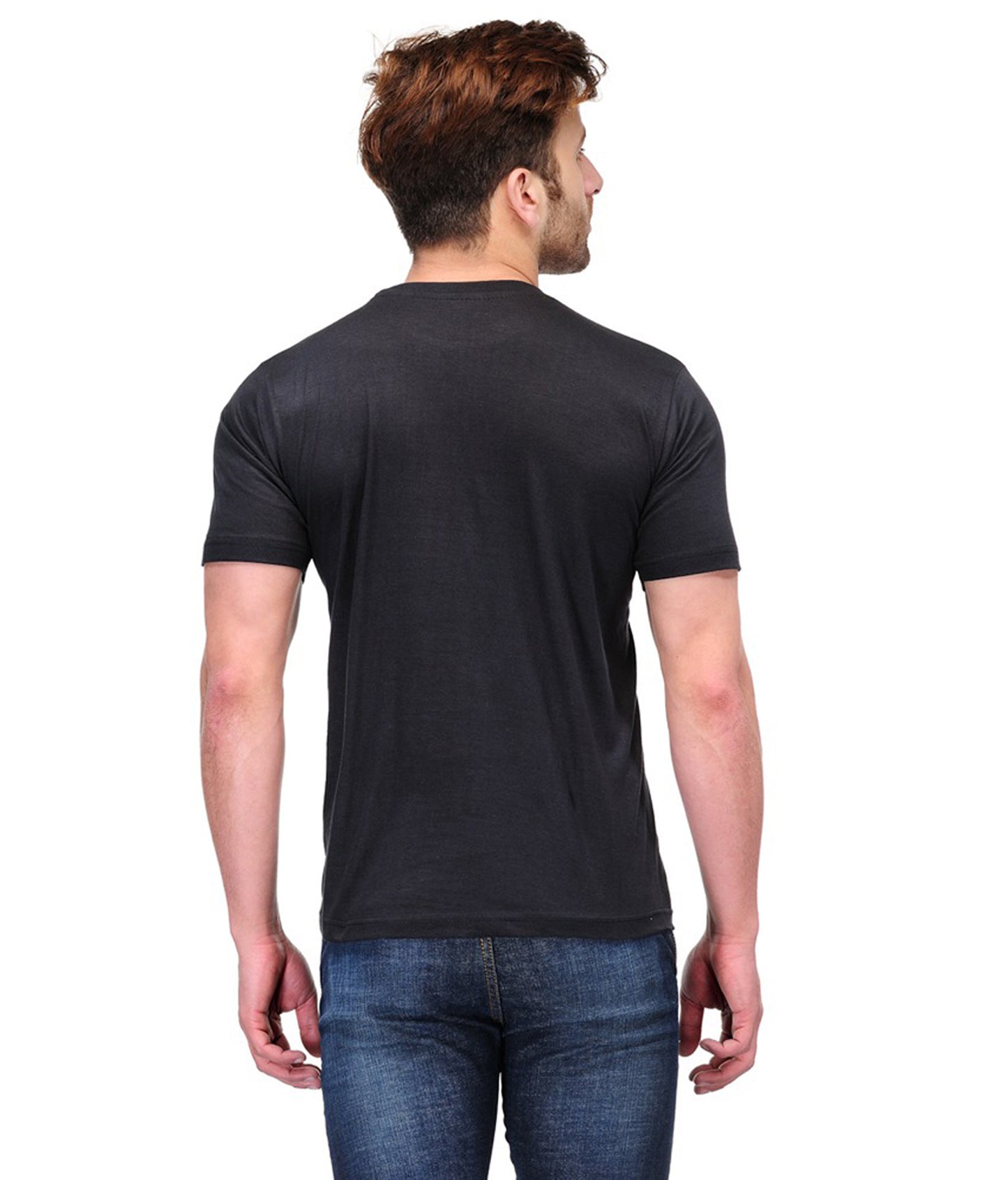 Set of four men's Ketex polyester Dri-Fit round neck T-shirts with half sleeves in multiple colors, size 2XL.