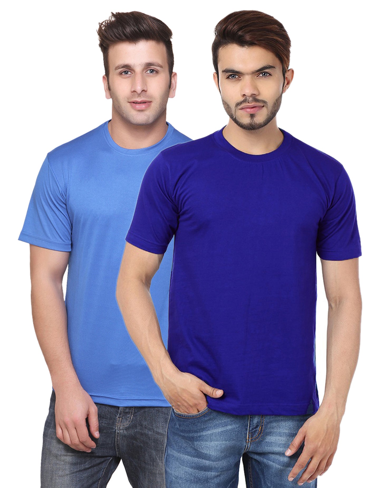 Pack of two men's Ketex polyester blend dri-fit round neck T-shirts in multicolor, ideal for active wear and casual styling.
