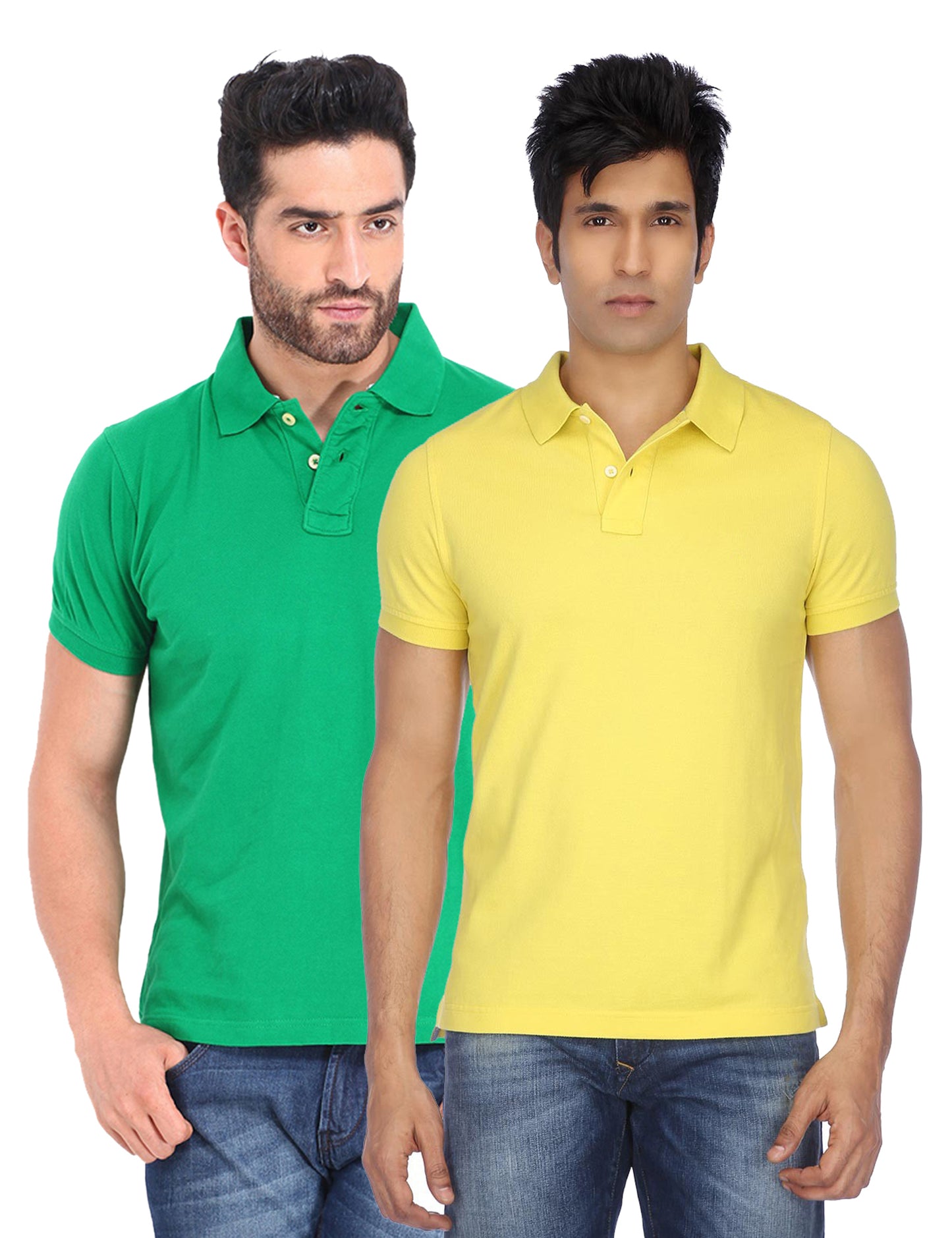 Pack of two men's Ketex cotton blend half-sleeve polo T-shirts in multicolor, 2XL size, casual and comfortable fit.