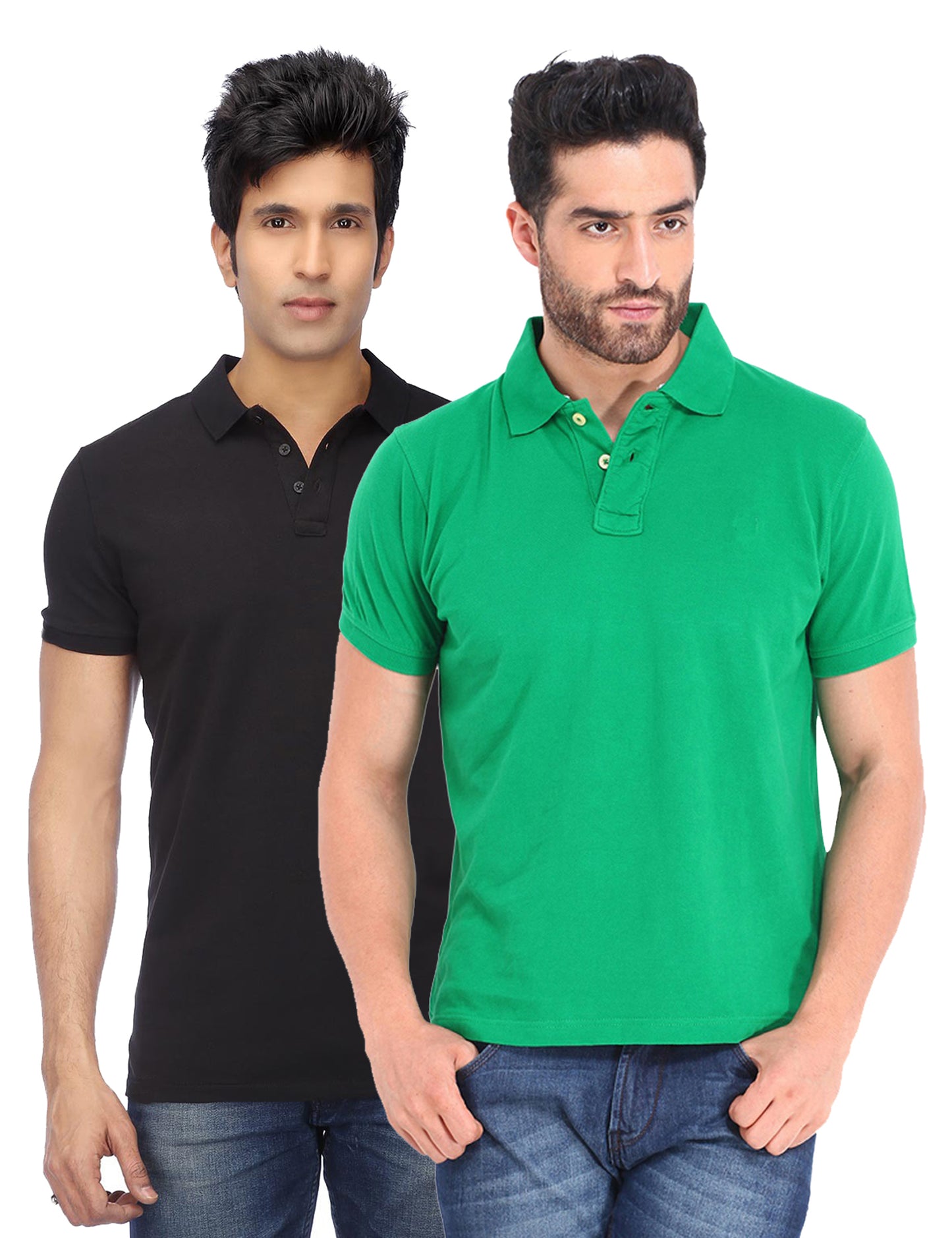 Pack of two men's Ketex cotton blend half-sleeve polo T-shirts in multicolor, 2XL size, casual and comfortable style.