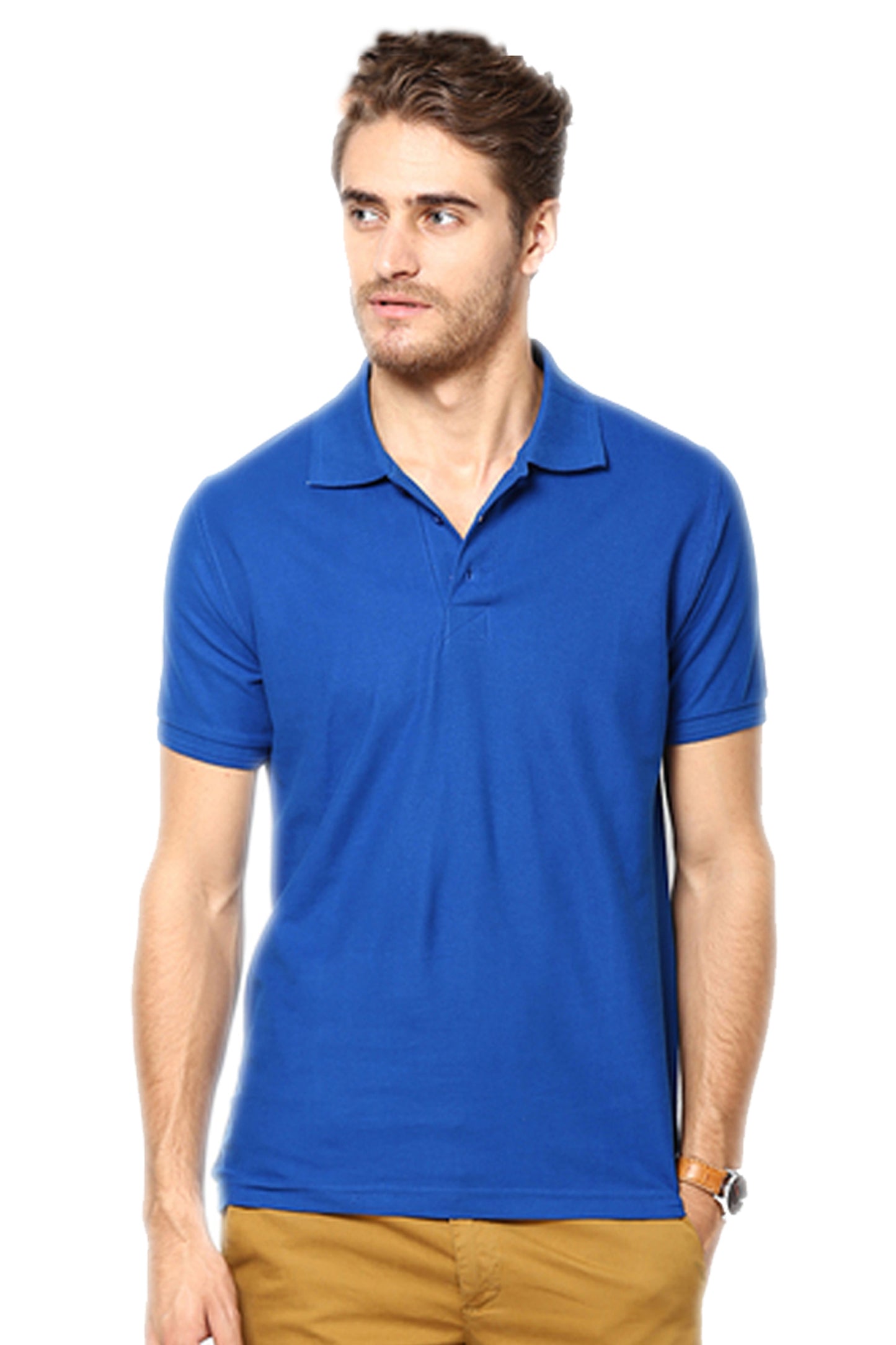 Men's multicolor cotton blend half-sleeves polo t-shirts by 14398, pack of 2, casual short-sleeve men's T-shirts.