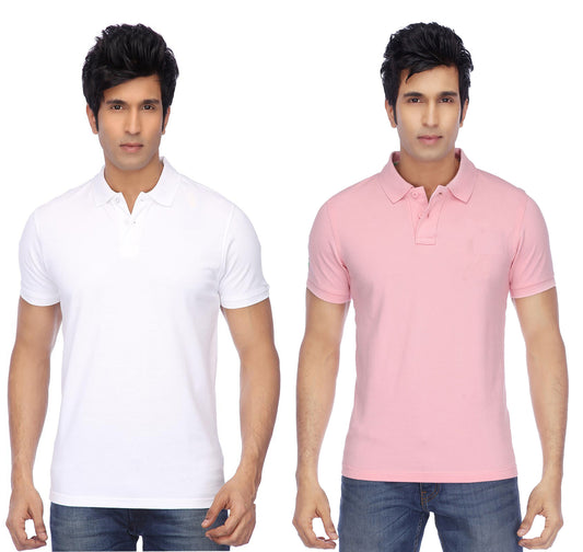 Pack of two men's Ketex cotton blend half-sleeve polo T-shirts in multicolor, 2XL size, casual and comfortable fit.
