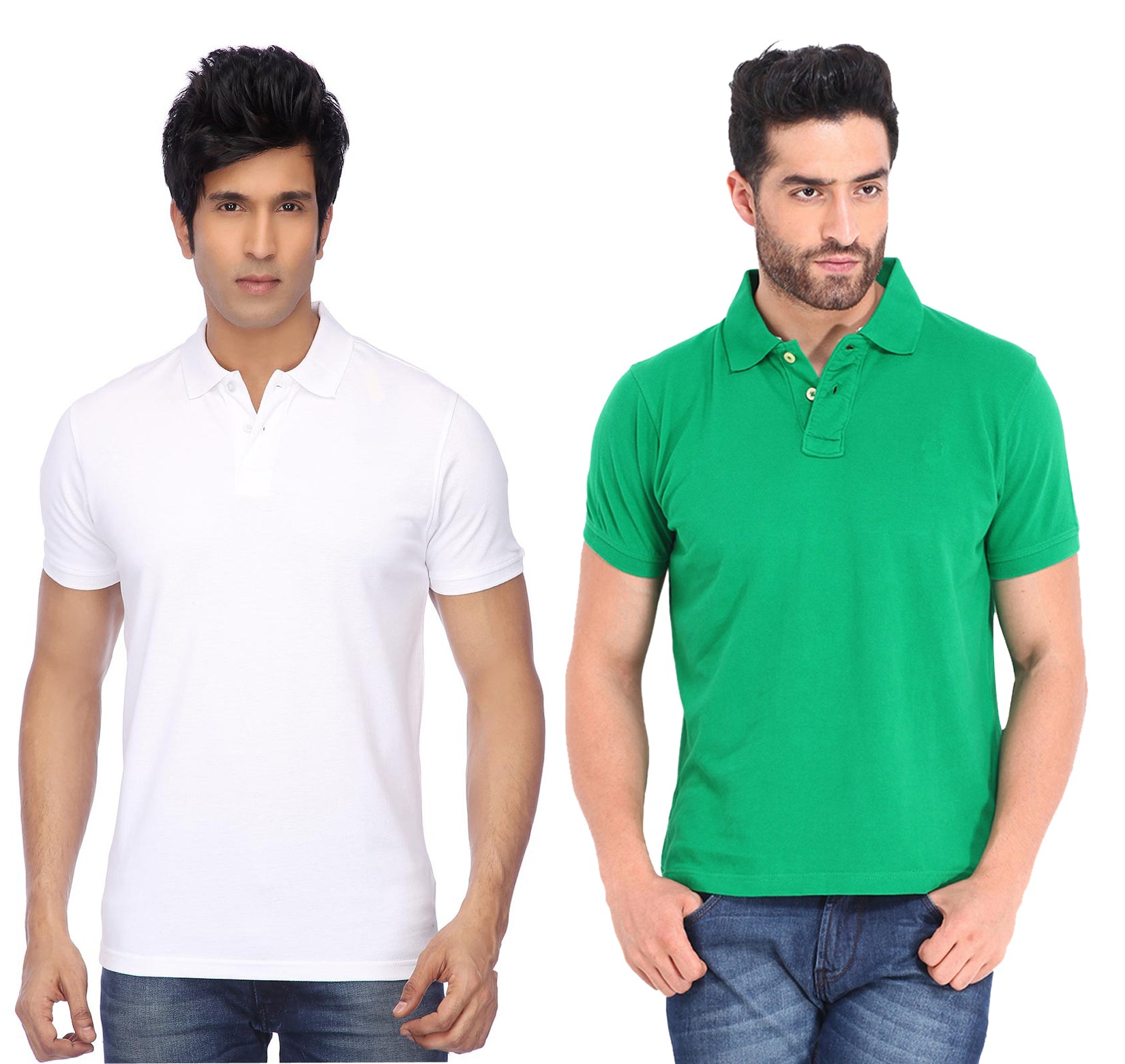 Pack of two men's Ketex cotton blend half-sleeve polo T-shirts in multicolor, 2XL size, casual and comfortable for everyday wear.